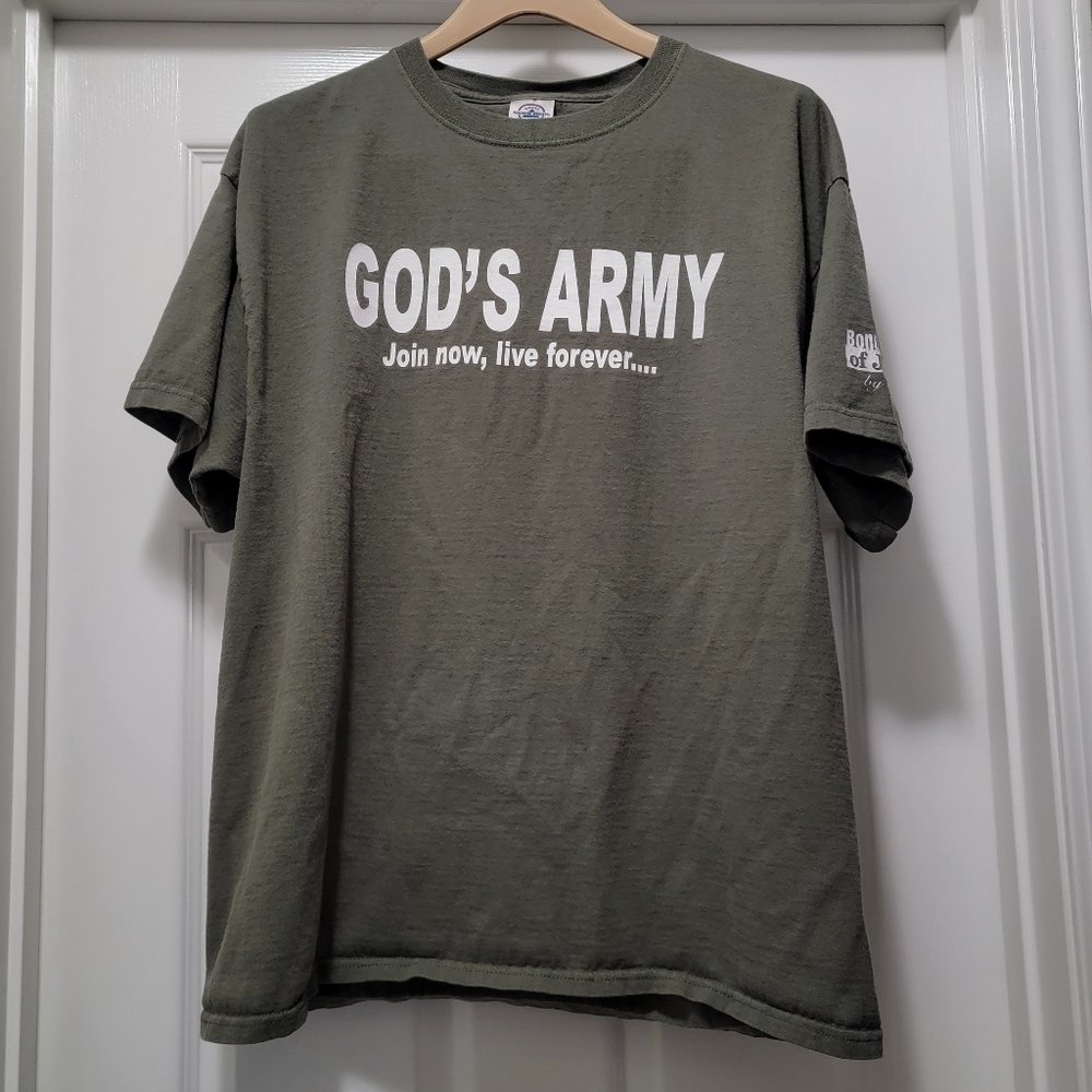 God's Army Join Now‎ Live Forever / US Army Parody Shirt 100% cotton Men's L